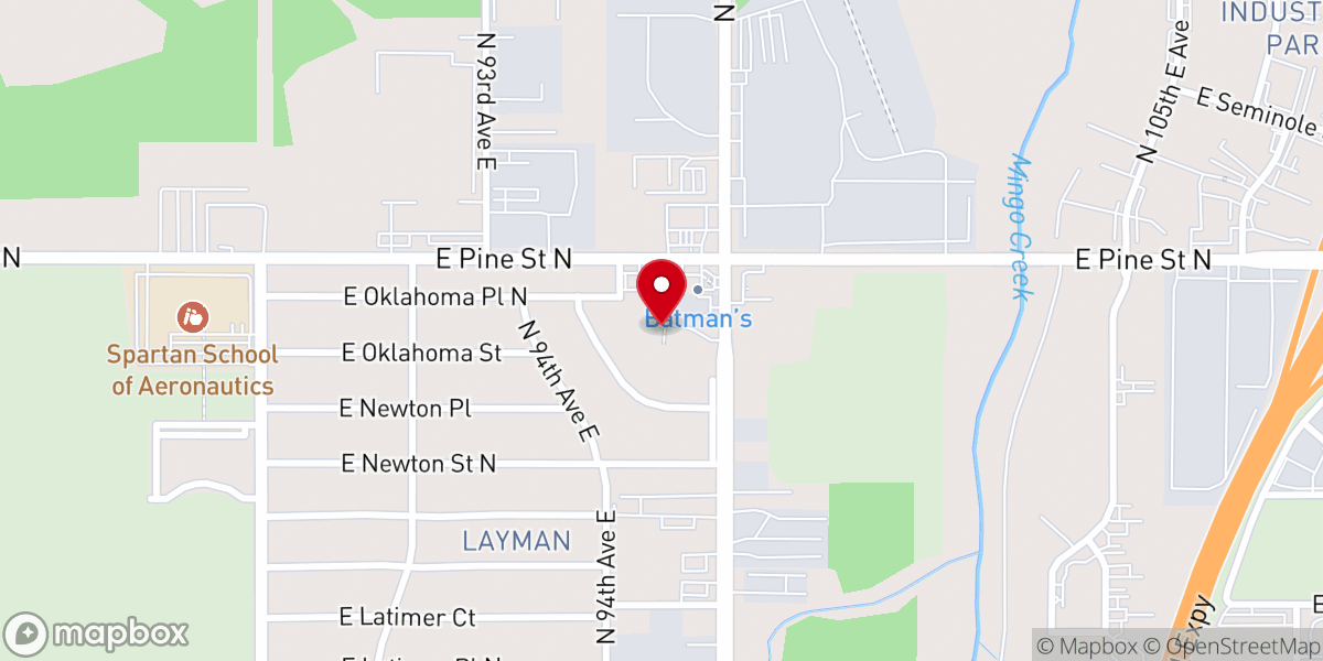 Map showing location of Iglesia Apostólica de Tulsa