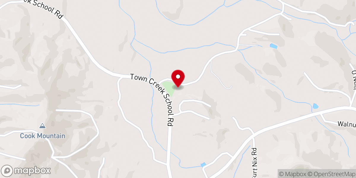 Map showing location of Old Liberty Baptist Church