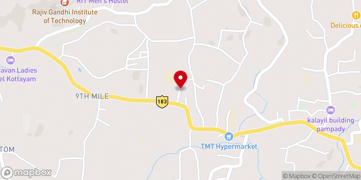 Map showing location of AG Church, Vattamalapady, Pampady
