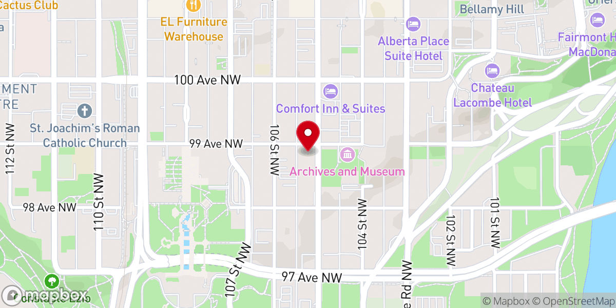 Map showing location of Secord House Apartments