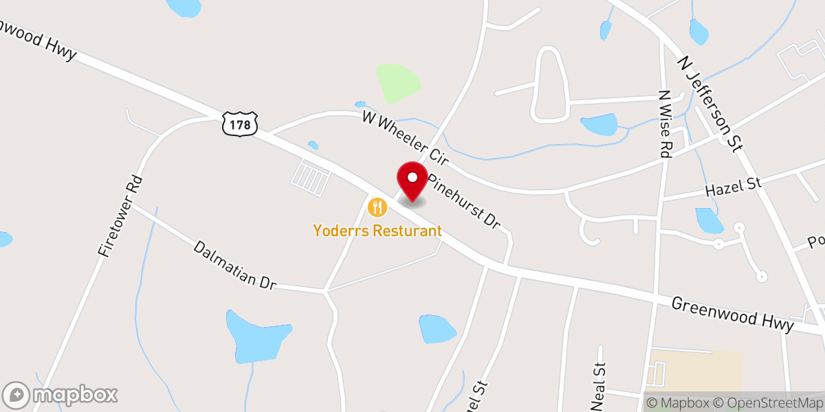 Map showing location of Saluda First Pentecostal Holiness Church