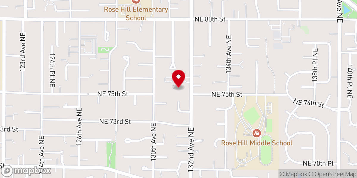 Map showing location of Chinmaya Mission Seattle