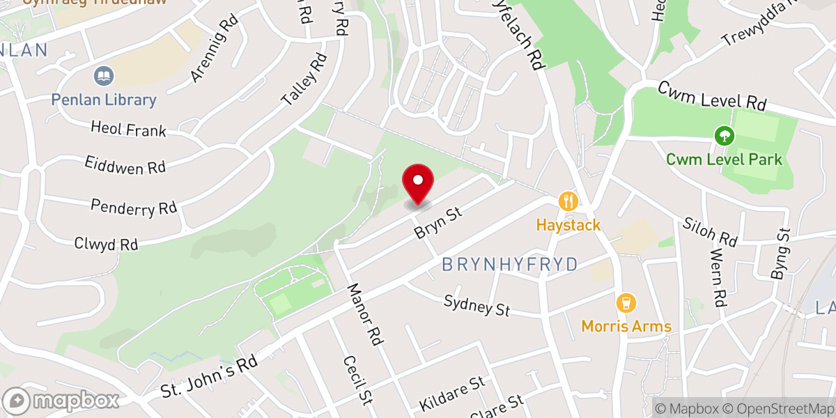 Map showing location of Bethel Mission Church