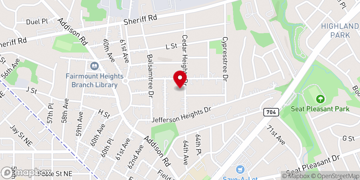 Map showing location of Community Baptist Church Of Cedar Heights Maryland