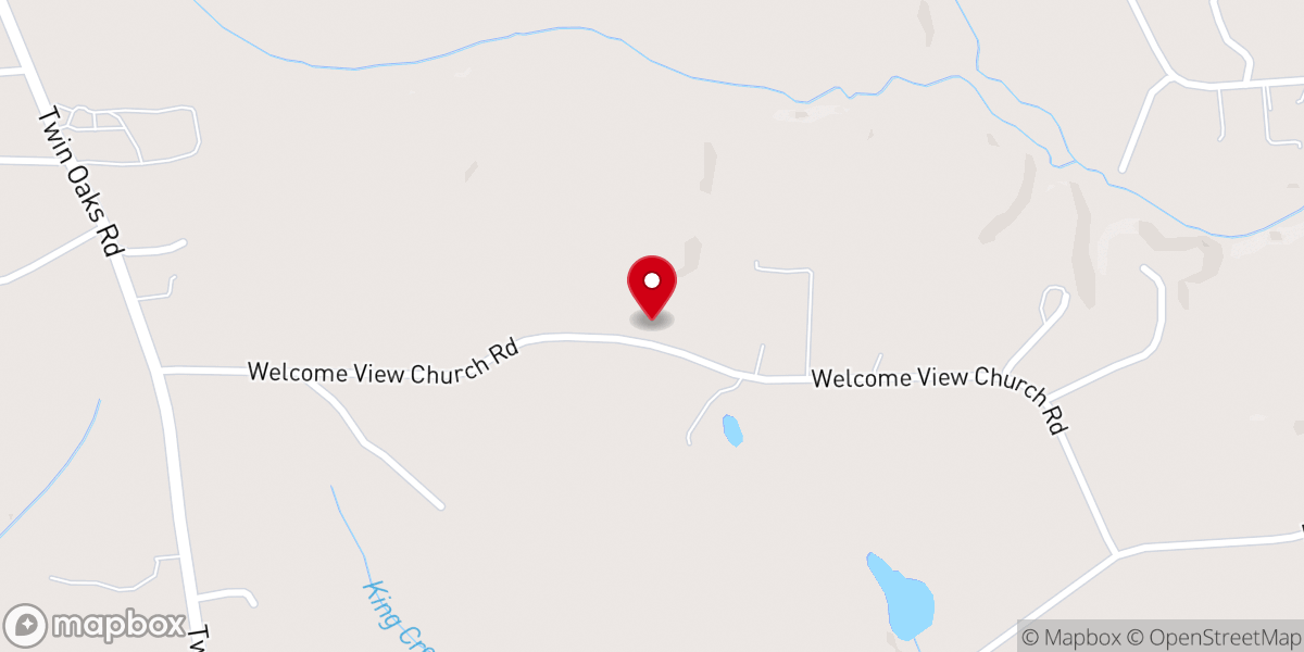 Map showing location of Welcome View Baptist Church