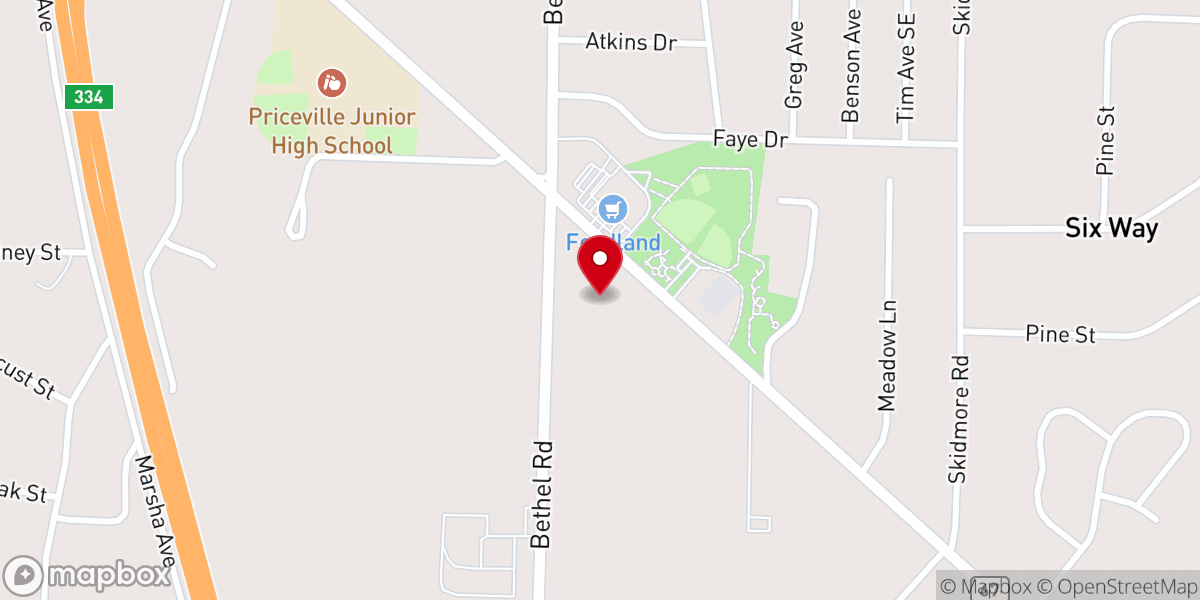 Map showing location of Nations Harvest Church Assembly