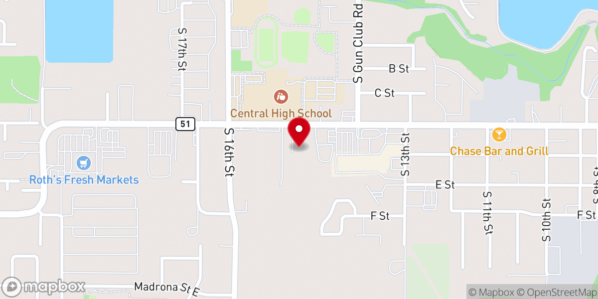Map showing location of First Baptist Church