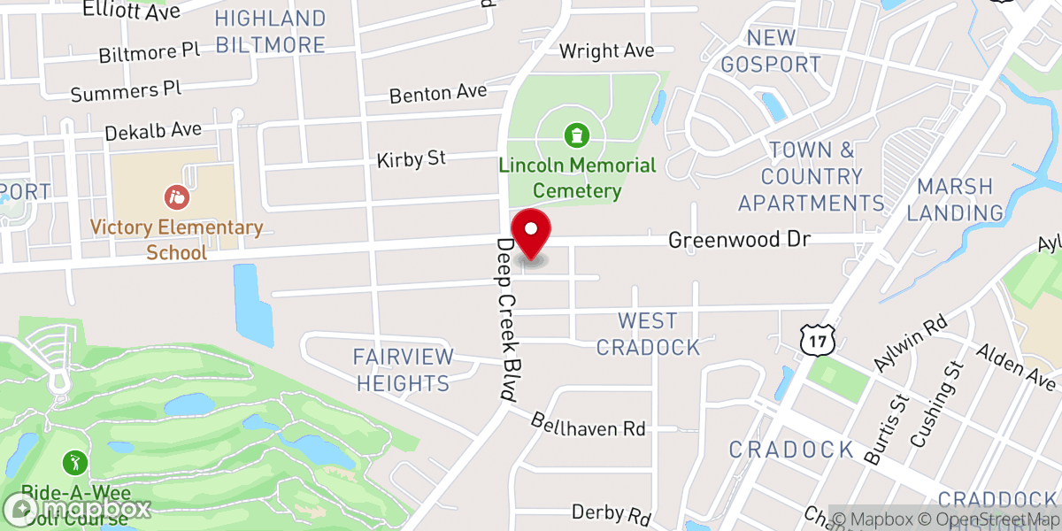 Map showing location of Portsmouth Church of the Nazarene