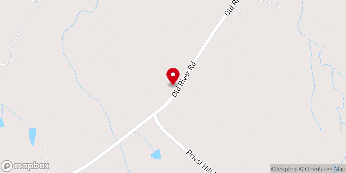 Map showing location of Priest Hill Presbyterian Church