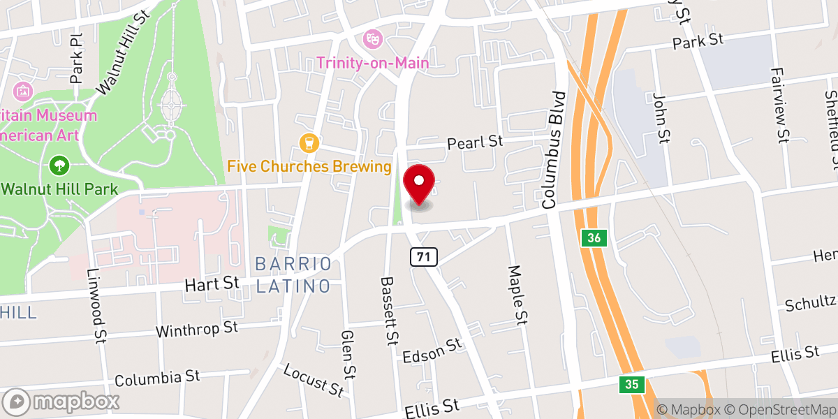 Map showing location of St Peter's Church