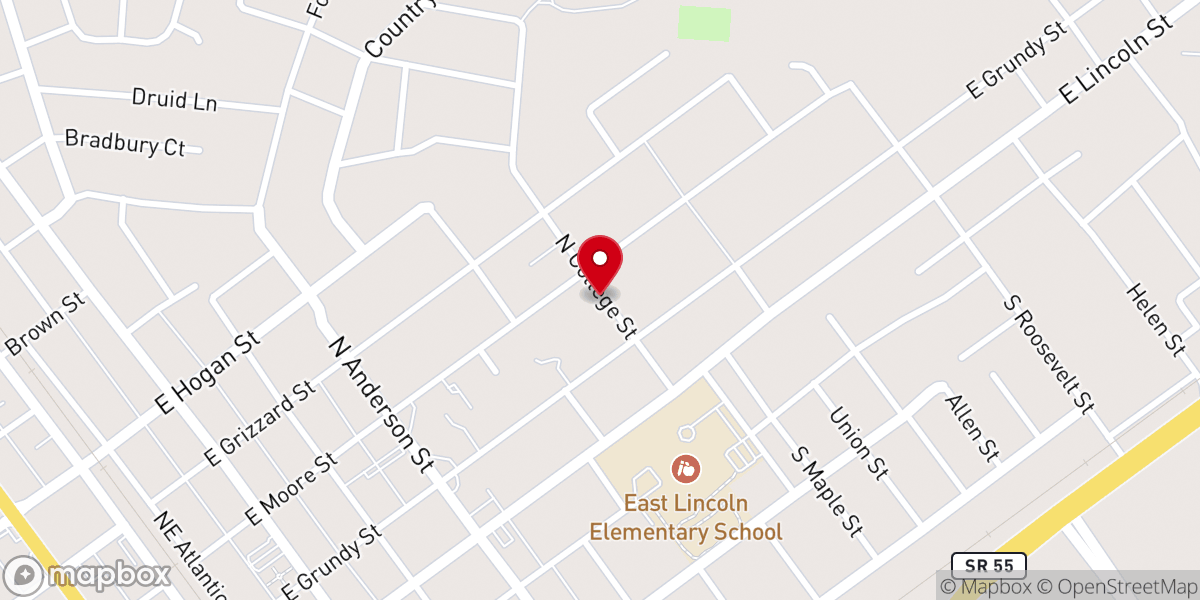 Map showing location of College Street Baptist Church