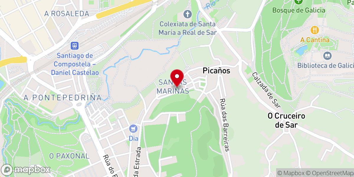 Map showing location of Iglesia Santas Mariñas