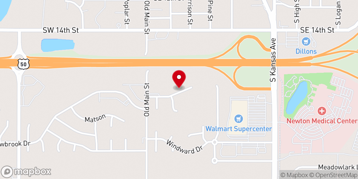 Map showing location of Newton Christian Church