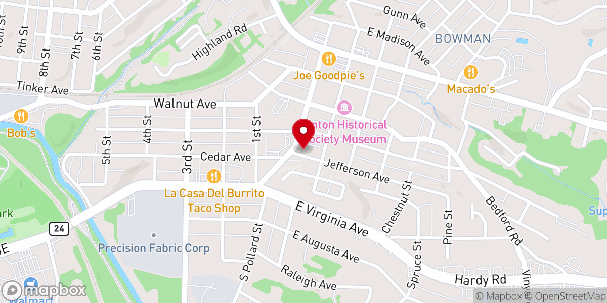 Map showing location of Triumph Church Roanoke