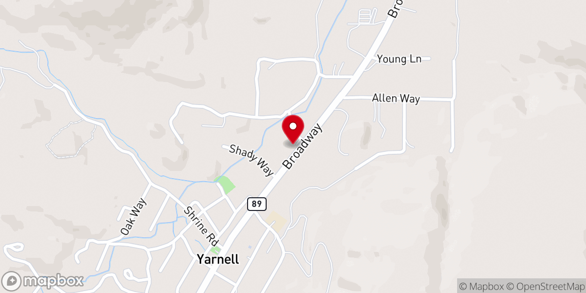 Map showing location of Yarnell Regional Community Center
