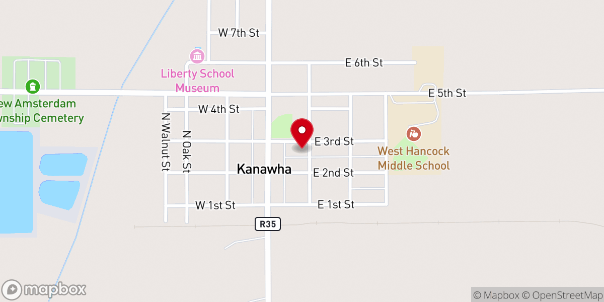 Map showing location of Christian Reformed Church