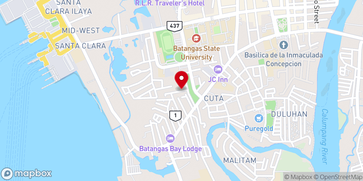 Map showing location of The Visitation of the Blessed Virgin Mary Chapel Brgy Cuta Looban Batangas City