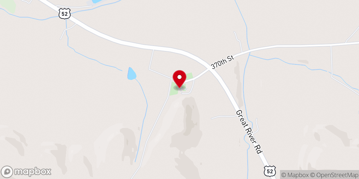 Map showing location of Saint John's Lutheran Church