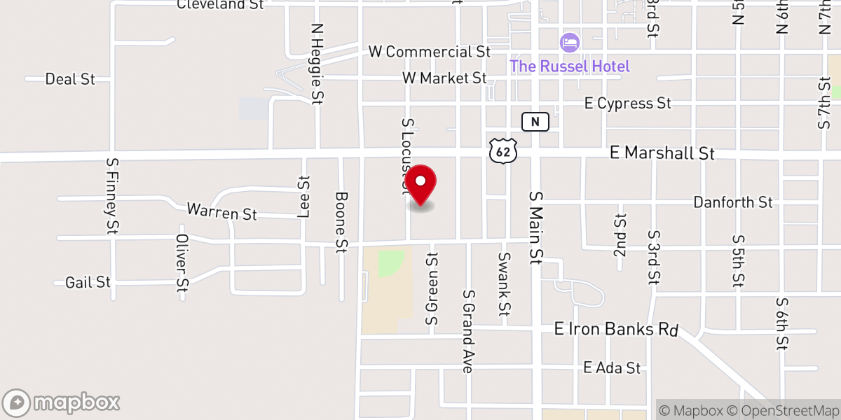 Map showing location of Shiloh Baptist Church
