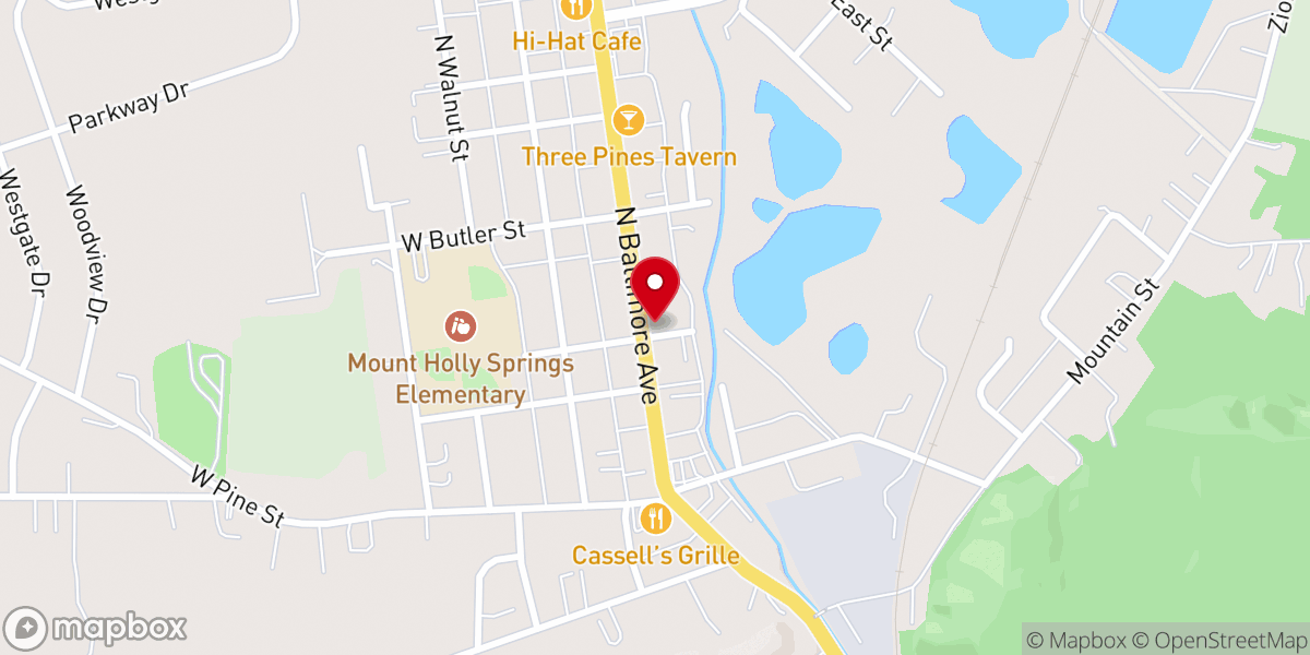 Map showing location of CEFC Church - Mount Holly