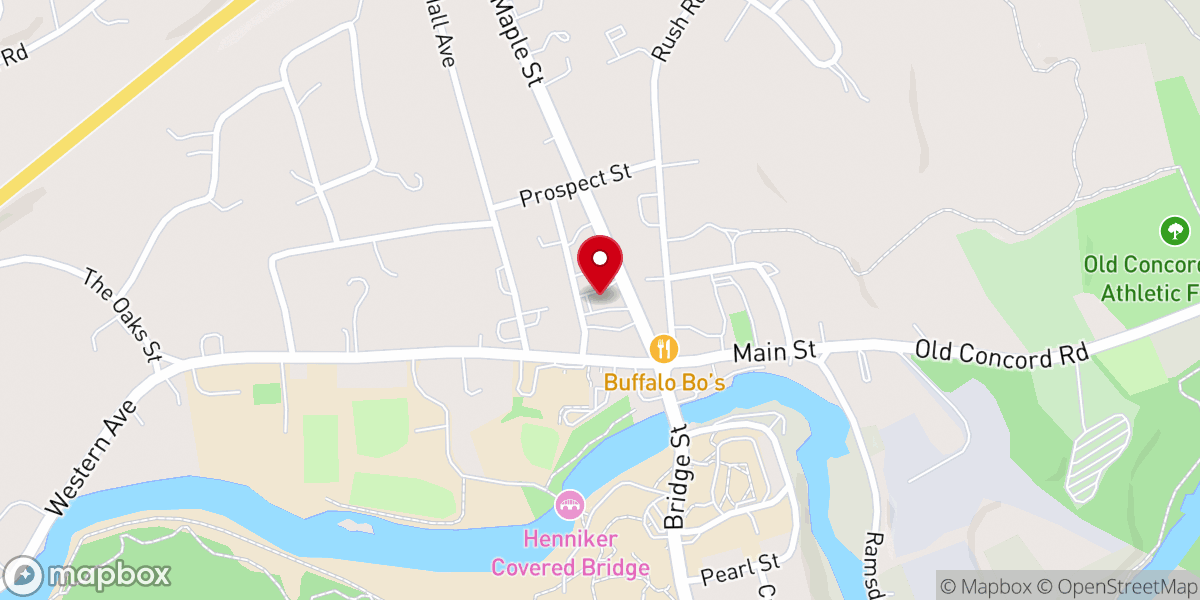 Map showing location of Congregational Church of Henniker