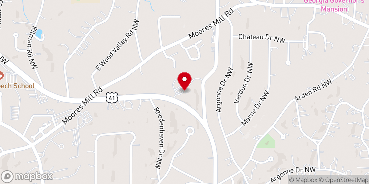 Map showing location of Northside Drive Baptist Church
