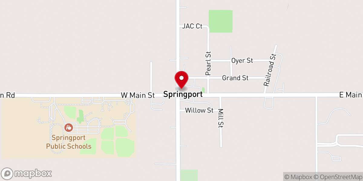 Map showing location of Springport Township Hall