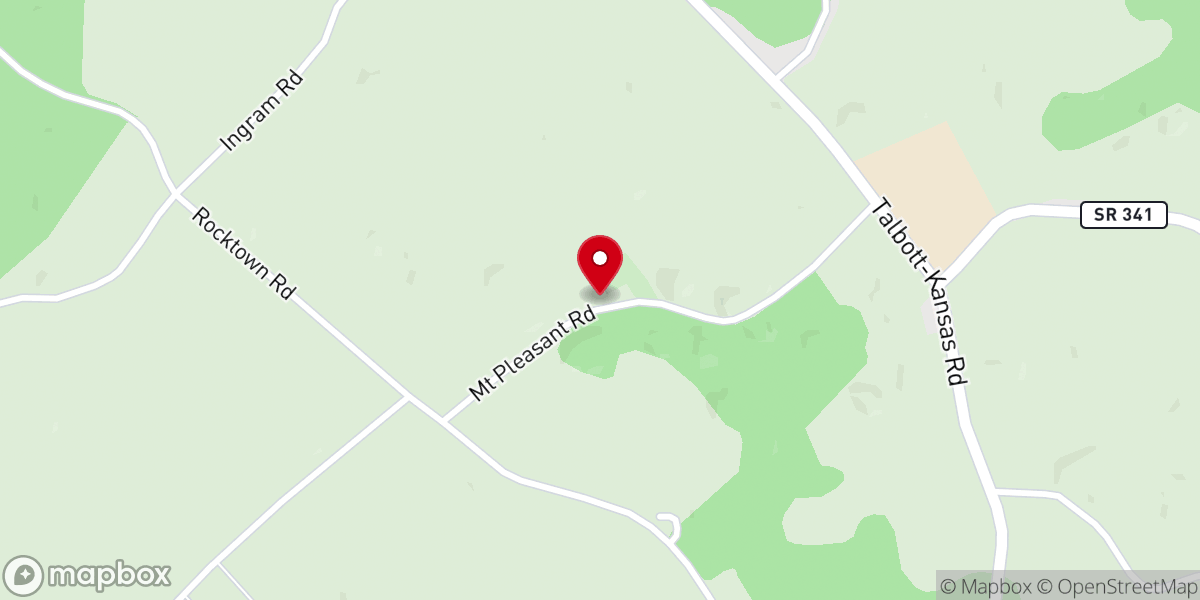 Map showing location of Mount Pleasant Church