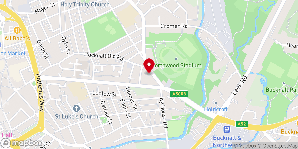 Map showing location of St Michael's Community Church, Bucknall Old Road, Northwood, Stoke on Trent