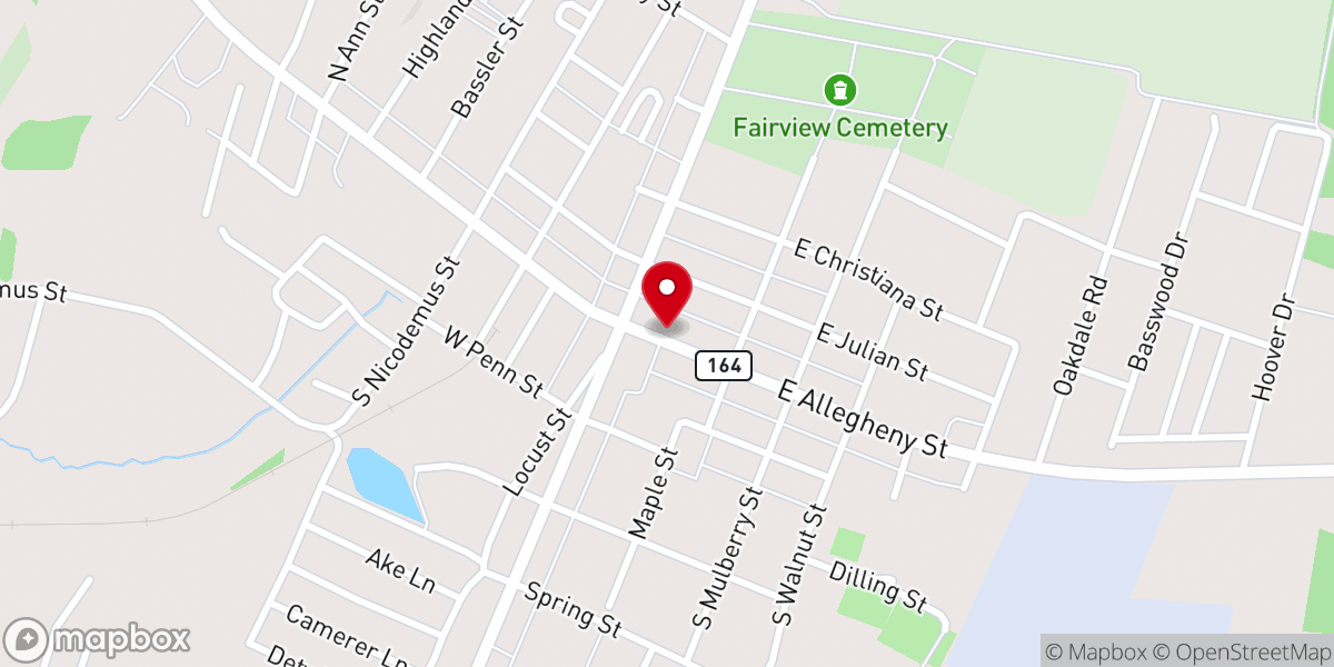 Map showing location of Martinsburg