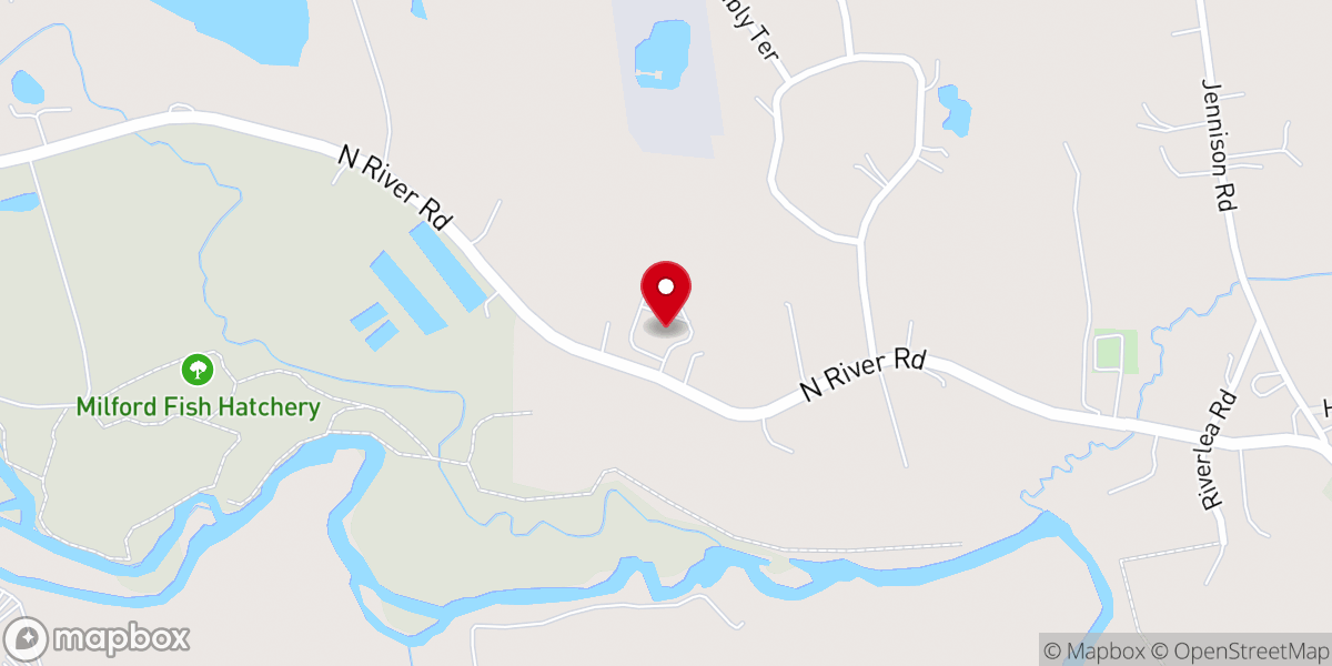 Map showing location of Milford United Methodist Church