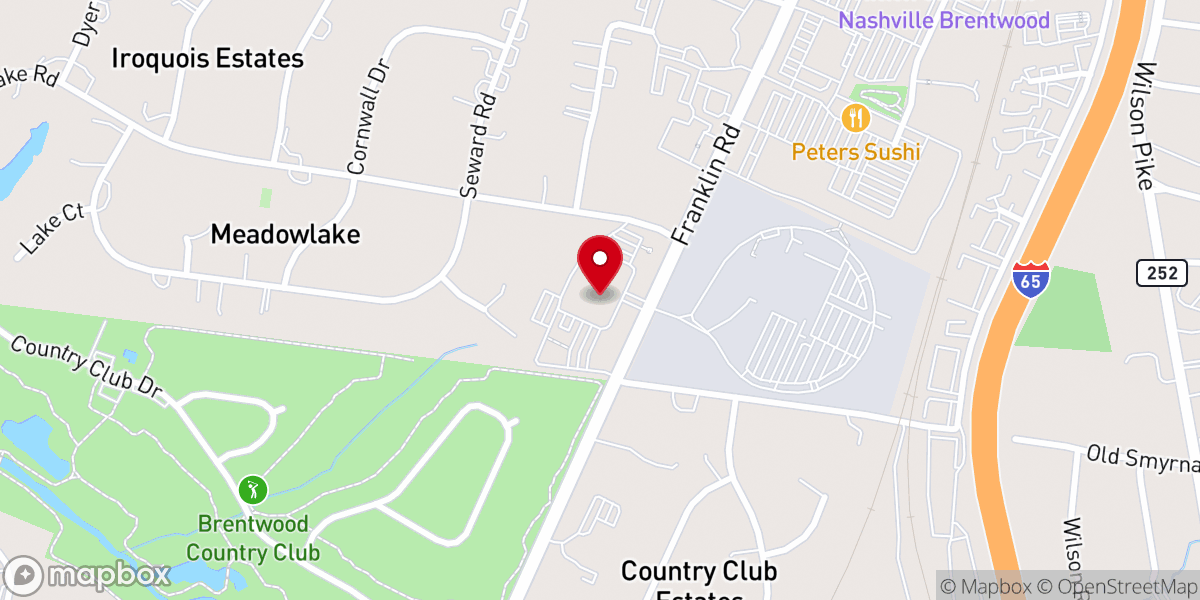 Map showing location of Otter Creek Church