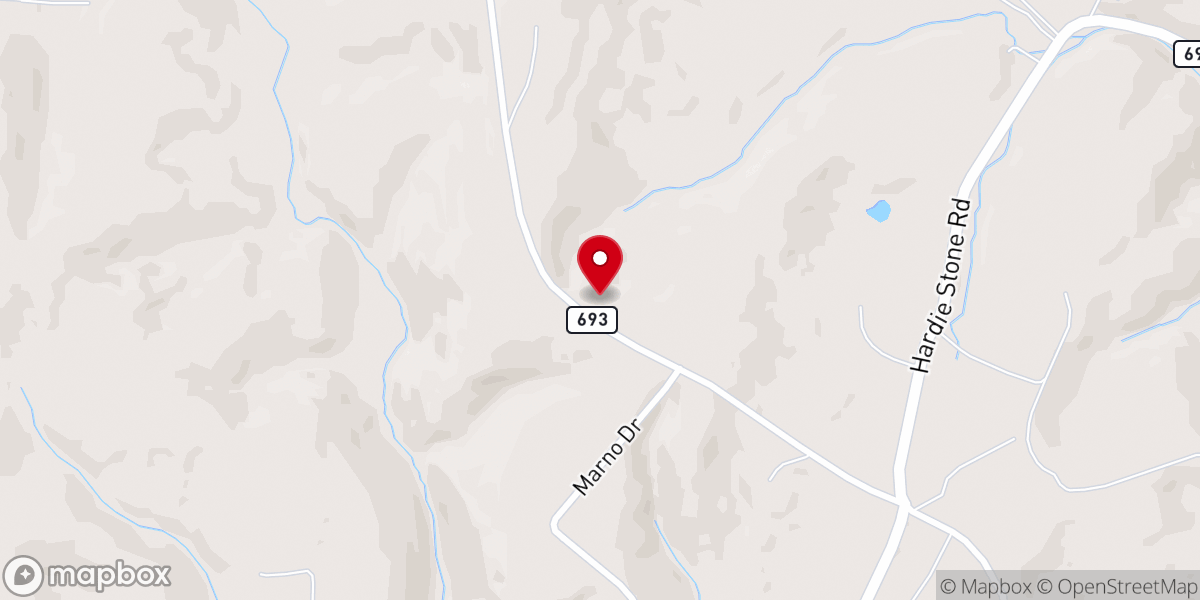 Map showing location of Mountain View Baptist Church