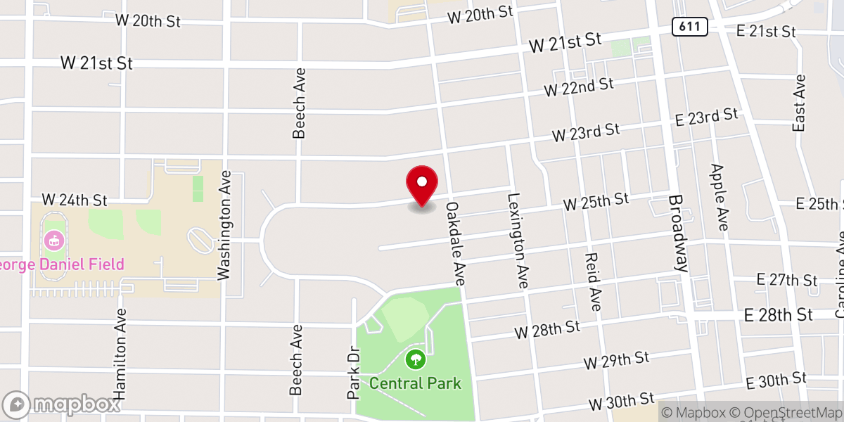 Map showing location of Community Baptist Church