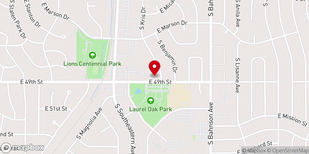 Map showing location of Southern Hills UMC
