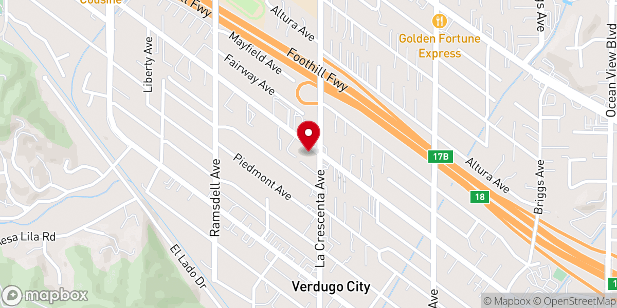 Map showing location of Sunset Ridge at La Crescenta