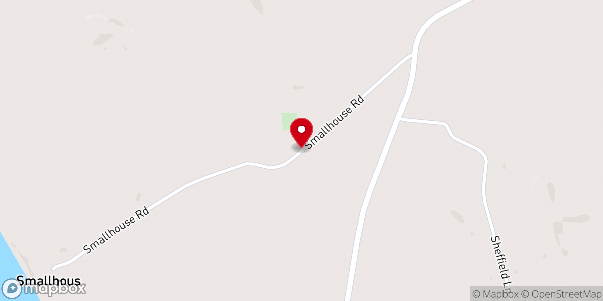 Map showing location of Smallhous Baptist Church