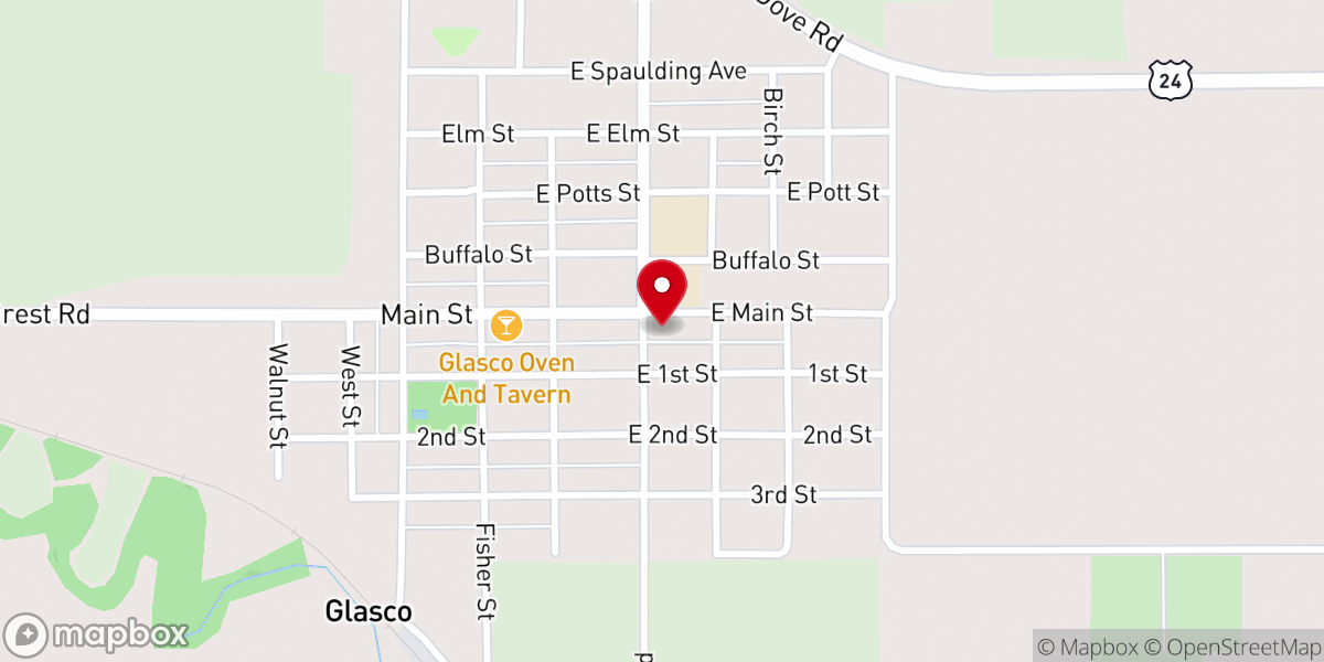 Map showing location of St. Paul's Lutheran Church