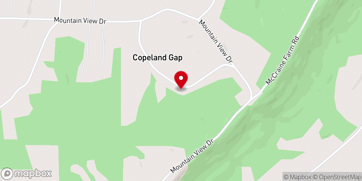 Map showing location of Copeland Gap Missionary Baptist Church