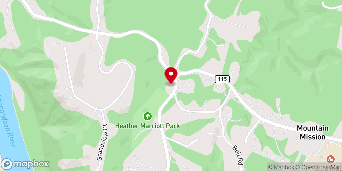 Map showing location of St Andrew Mountain Community Center