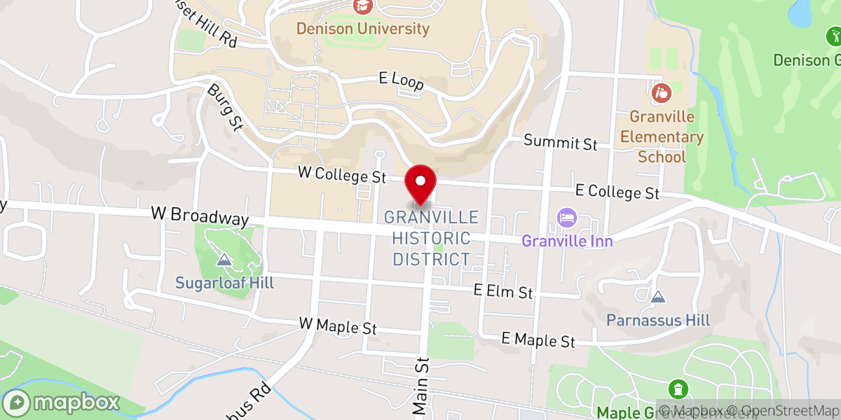 Map showing location of Granville Ecumenical VBS