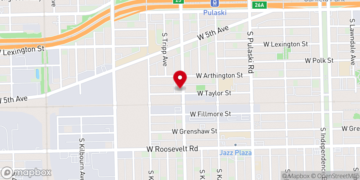 Map showing location of First Corinthians M.B. Church Pastor Harvey Spivey