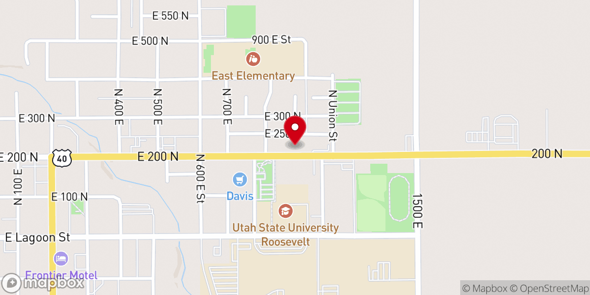 Map showing location of Roosevelt Christian Assembly