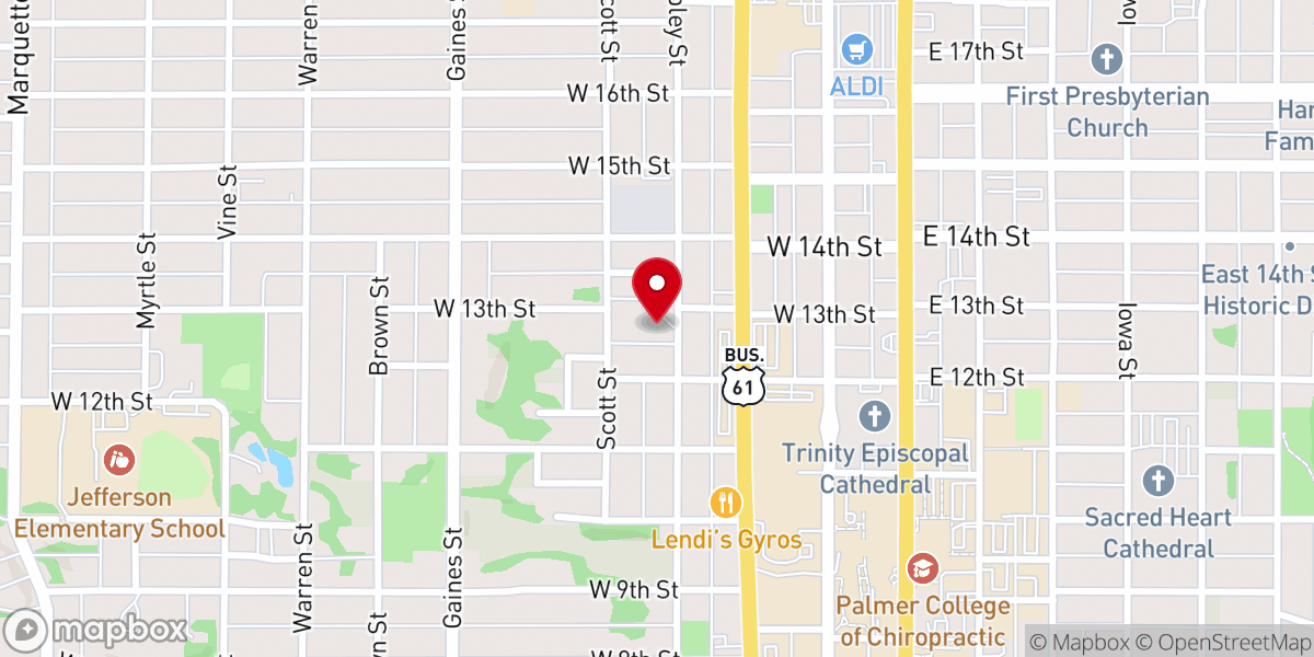 Map showing location of Pentecostal Church Of God