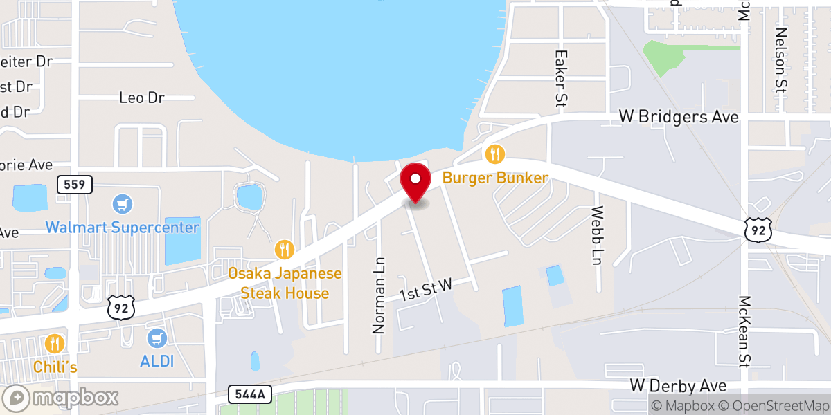 Map showing location of Berea Baptist Church