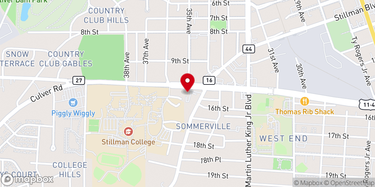 Map showing location of Saint Paul Baptist Church