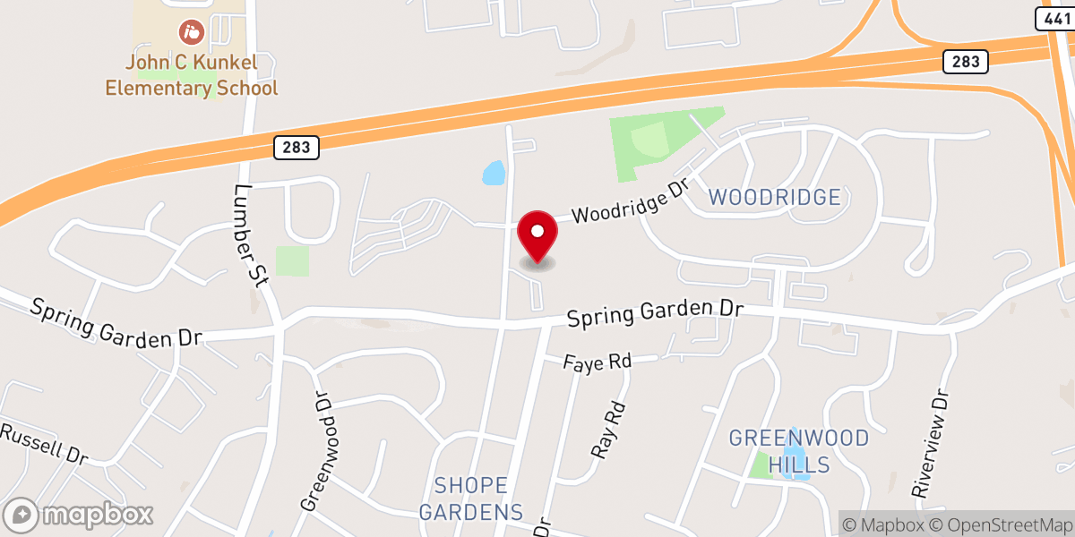 Map showing location of Open Door Bible Church