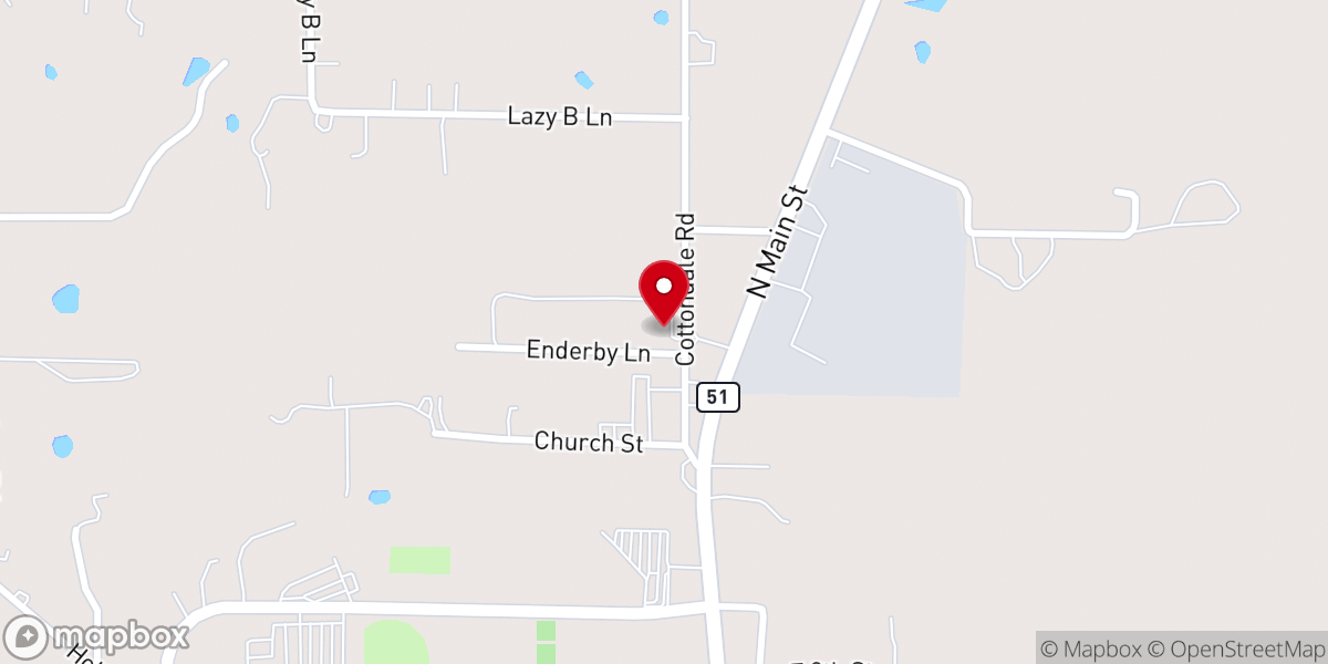 Map showing location of Hilltop Family Church