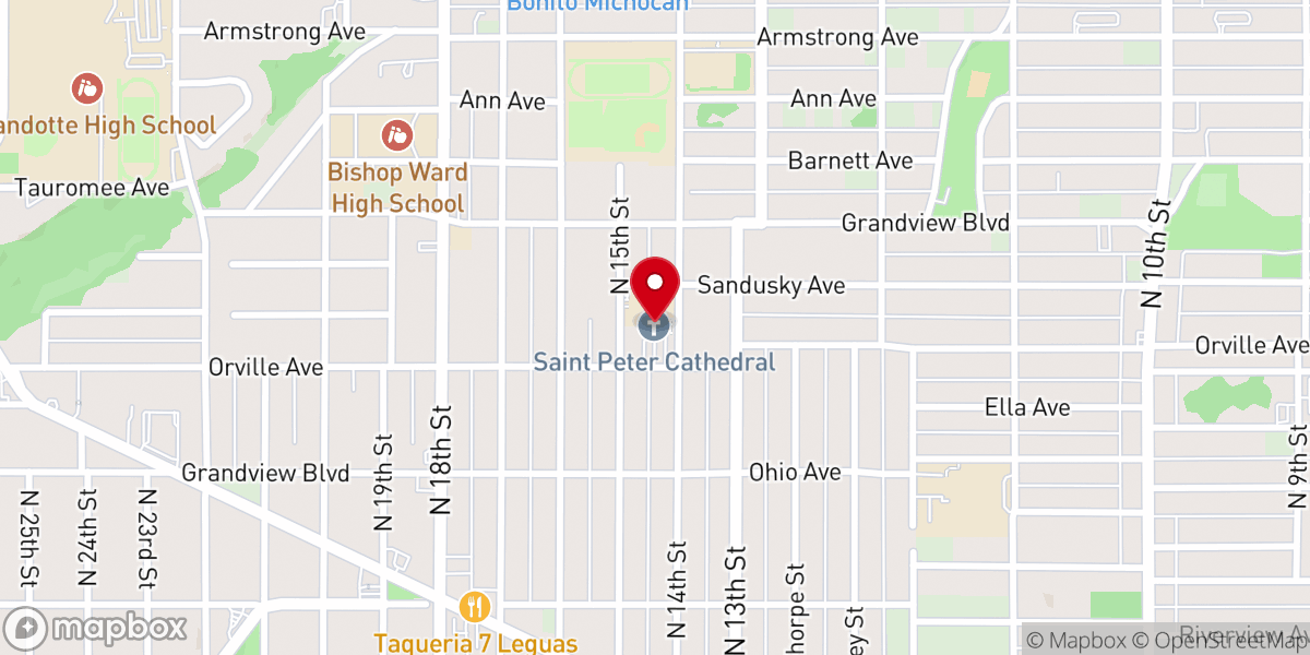 Map showing location of Saint Peter Cathedral