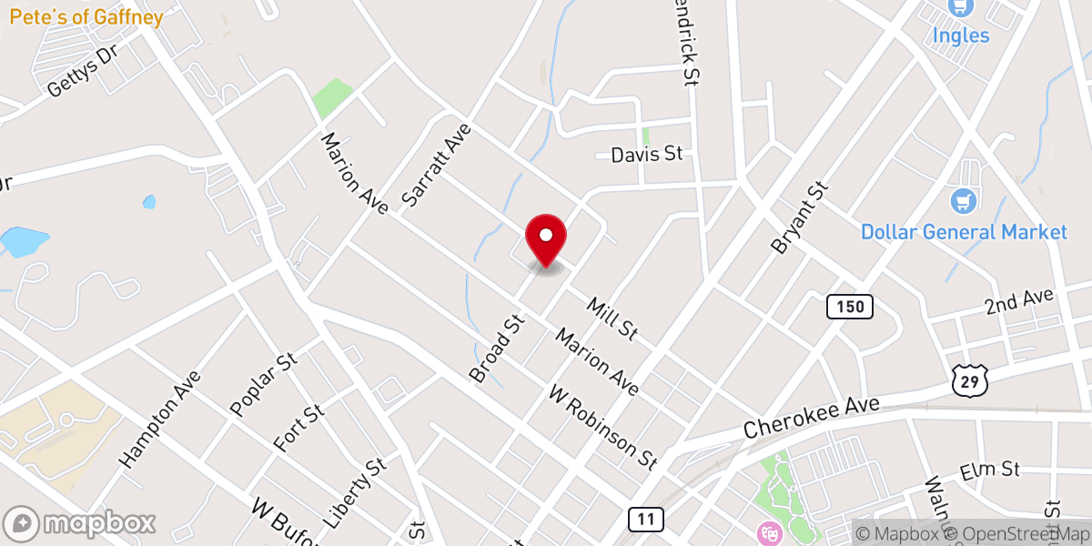 Map showing location of Allen Temple